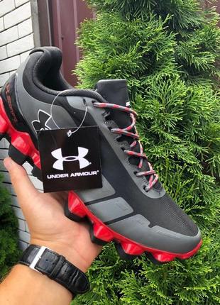 Чоловічі кросівки under armour scorpio сірі червоні