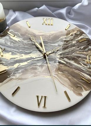 Годинник часы настенные из эпоксидной смолы декор украшение для дома