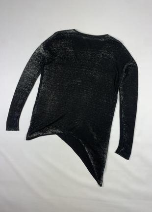 Женская оригинальная кофта свитер helmut lang cotton cashmere assymetric s6 фото