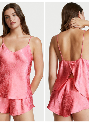 Victoria´s victorias secret виктория сикрет сатиновая пижама draped back jacquard cami set1 фото