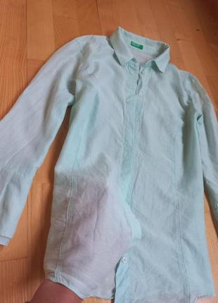 Рубашка benetton / летняя рубашка / блуза / легкая блузка / кофта / s /  united colors of benetton5 фото