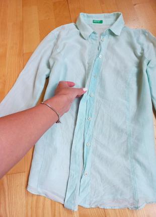 Рубашка benetton / летняя рубашка / блуза / легкая блузка / кофта / s /  united colors of benetton4 фото