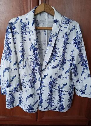 Красивий літній піджак,жакет. 55% льон.