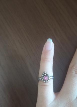 Каблучка фалангова з рожевим камінцем срібло обмін