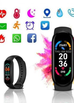 Фитнес браслет fitpro smart band m6 (смарт часы, пульсоксиметр, пульс).3 фото