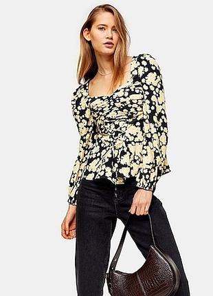 Блуза с завязками boohoo в цветочный принт