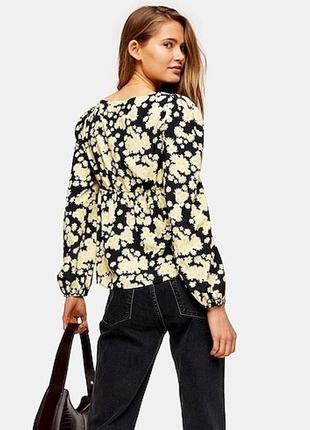 Блуза с завязками boohoo в цветочный принт2 фото