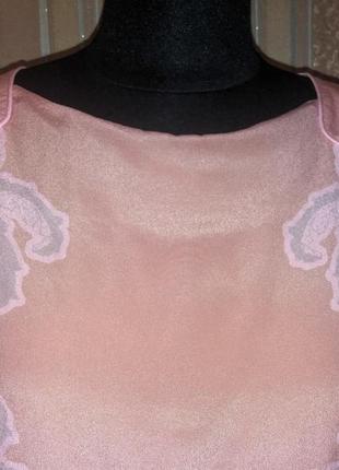 Фирменная шелковая нарядная пудровая блуза, туника, маечка, топ цветочный принт4 фото