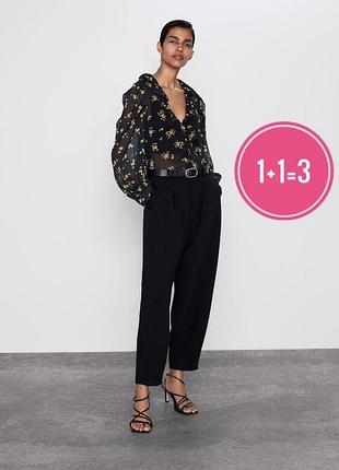 Шифонова блуза в квітковий принт zara