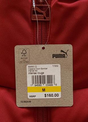 Пуховик puma classics down bomber, intense rouge5 фото