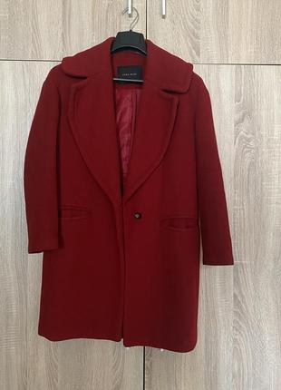 Пальто шерстяне zara basic теплі ❤️ зара шерсть вовна