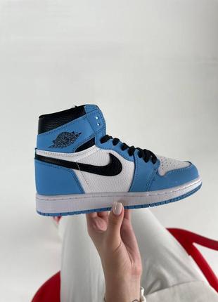 Женские кроссовки nike air jordan 1 mid blue white 36-37-38-39-40