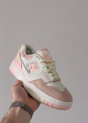 Кросівки жіночі new balance 550 white pink/кроссовки женские нью бэлэнс 550