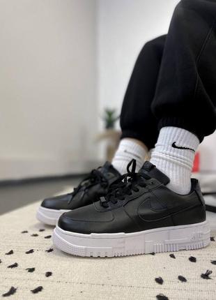 Кросівки жіночі tiempo nike air force 1 low pixel black/ кроссовки женские найк аир форс пиксель