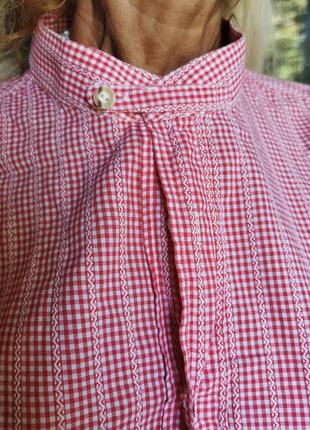 Рубашка коттон хлопок мужская со складками в клетку зигзаг almsach оверсайз3 фото