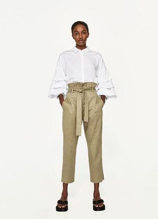 Модные брюки с поясом zara из новых моделей