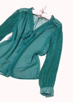 Блуза полупрозрачная в горошек6 фото