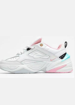 Жіночі кросівки nike m2k tekno white pink grey blue.