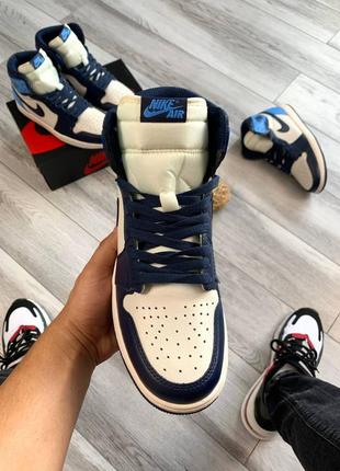 Кросівки чоловічі nike air jordan retro 1 blue5 фото