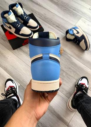 Кросівки чоловічі nike air jordan retro 1 blue3 фото