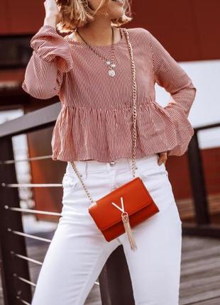 Zara блуза в смужку з рюшами як нова4 фото