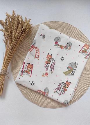 Пелюшка багаторазова непромокаюча звірятка на дитячому майданчику 80х50 см columpio