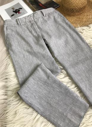 Стильные льняные брюки gap tailored crop linen blend pants4 фото
