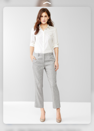 Стильные льняные брюки gap tailored crop linen blend pants1 фото