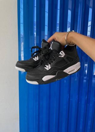 Кроссовки мужские nike air jordan retro 4 “black oreo”/кросівки чоловічі найк аір джордан