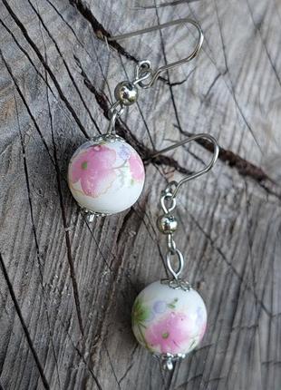 Керамические энтические сережки круглые