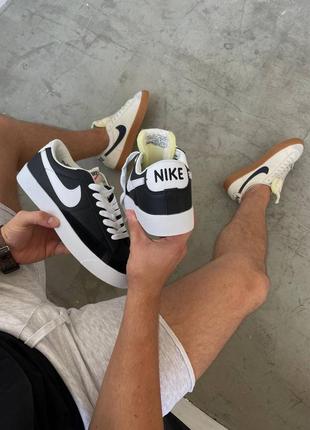 Чоловічі кросівки nike blazer low "black / white" / чоловічі кросівки найк блазер