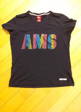 Черная футболка ,хлопок унисекс  оригинал nike раз.48-50