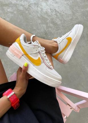 Кроссовки женские nike air force 1 shadow “light grey / yellow”/ кросівки жіночі найк аір форс1 фото