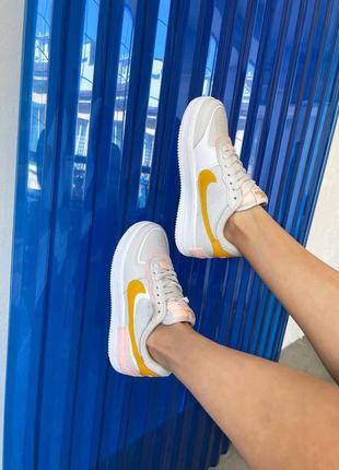 Кроссовки женские nike air force 1 shadow “light grey / yellow”/ кросівки жіночі найк аір форс4 фото