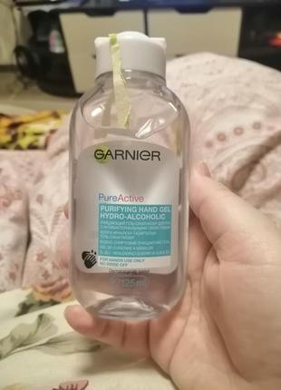 Очищаючий гель-санитайзер для рук garnier pure active purifying hand gel hydro-alcoholic з антибактеріальними властивостями, 125 мл