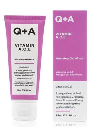 Мультивітамінна маска для обличчя q+a vitamin a.c.e. warming gel mask, 75 мл1 фото