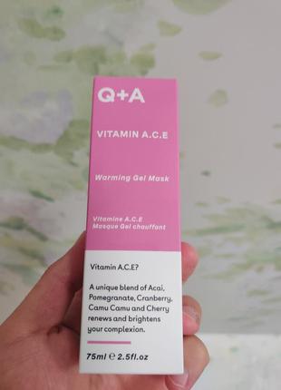 Мультивітамінна маска для обличчя q+a vitamin a.c.e. warming gel mask, 75 мл2 фото