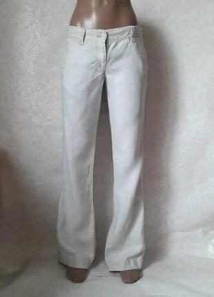 Фирменные french connection брюки/штаны со 100 % льна цвета "беж", размер с-м1 фото