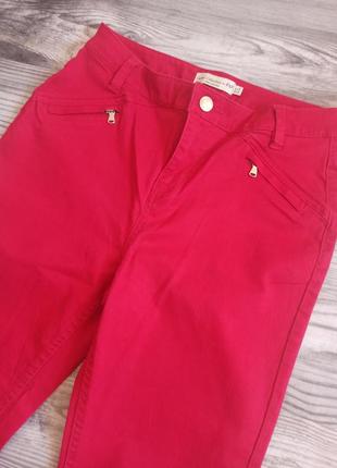 ❤️ яскраво червоні штани джинси скіні на 42 розмір (с-ка)