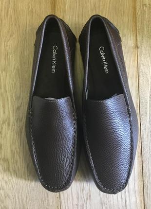 Лоферы calvin klein menton tumbled leather med brown