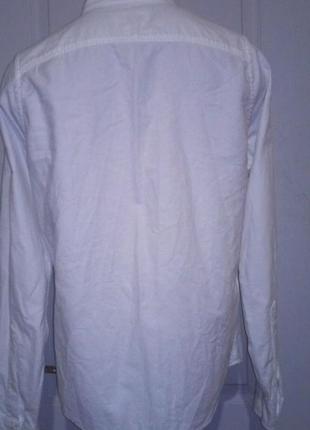 Плотная белая рубашка холлистер. хлопок.4 фото