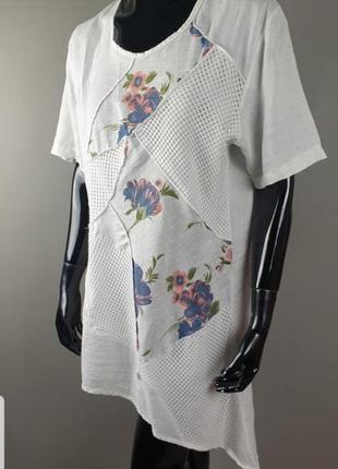 Льняная блуза в бохо стиле р.l-xl4 фото