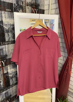 Яскрава легка сорочка колір фуксія, батал, 56 розмір