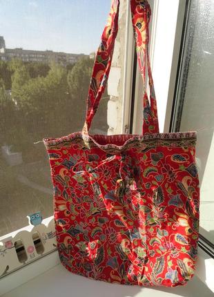 Ситцевая єко сумка в бохо стиле