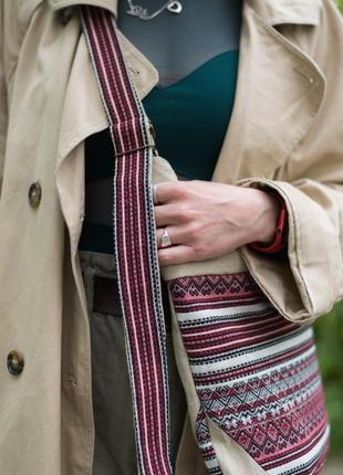 Жіноча сумка з текстилю «рута» ручної роботи в етно стилі.2 фото