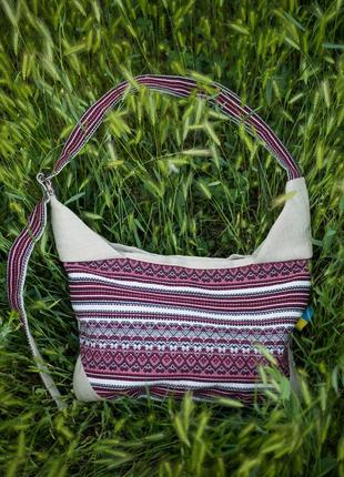 Жіноча сумка з текстилю «рута» ручної роботи в етно стилі.3 фото