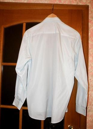 Рубашка мужская, для старшеклассника светло-голубая р.382 фото
