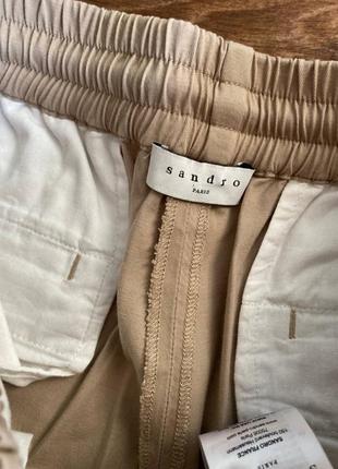 Sandro paris літні хлопкові, віскозні штани, брюки світлі4 фото