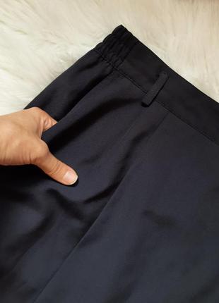 2 вещи по цене 1. темно-синяя качественная шерстяная прямая миди юбка с двумя складками bardehle3 фото