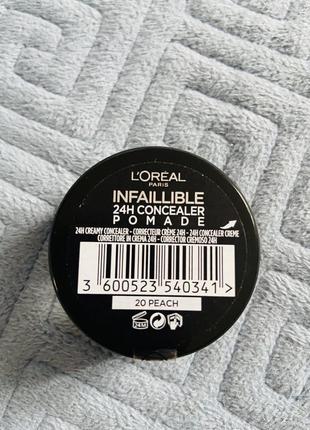 L'oréal paris infaillible 24h concealer pomade concealer 20 peach2 фото